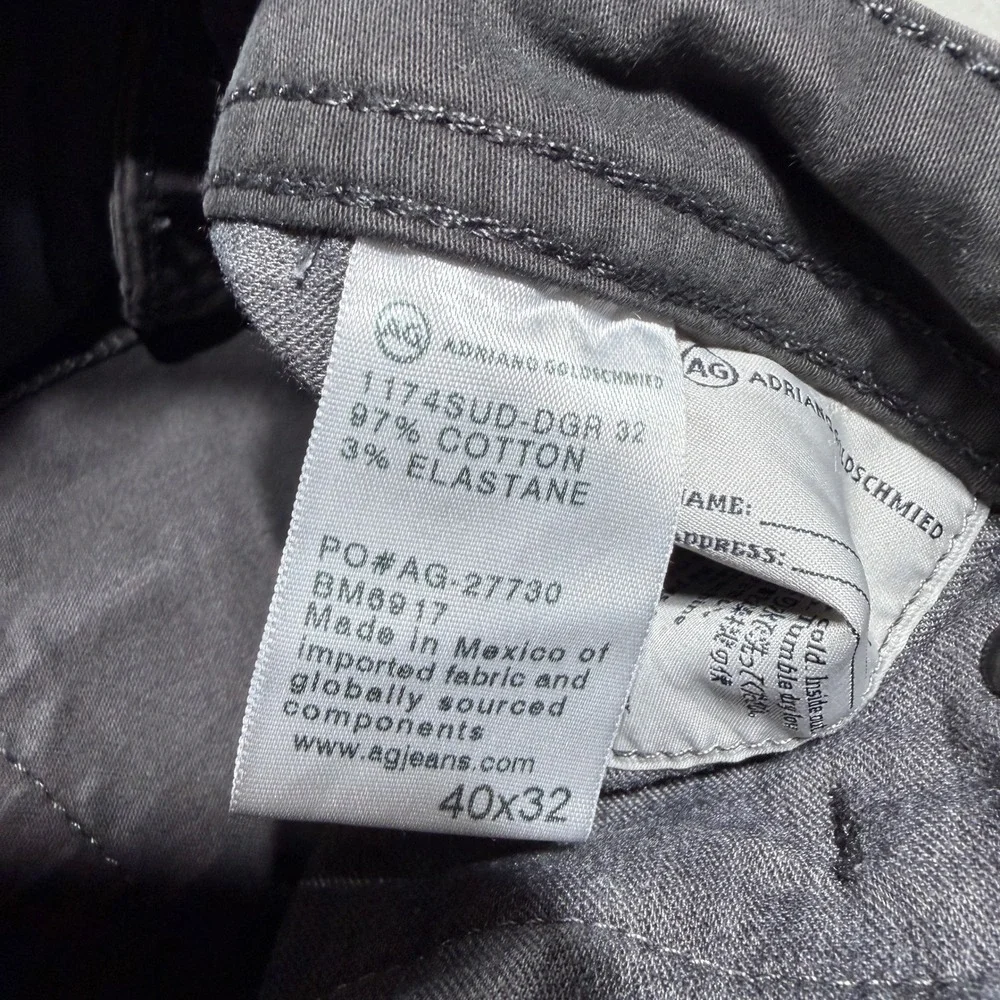 AG Adriano Goldschmied Pants Mens 40x32 Grey Tailored Leg The Graduate